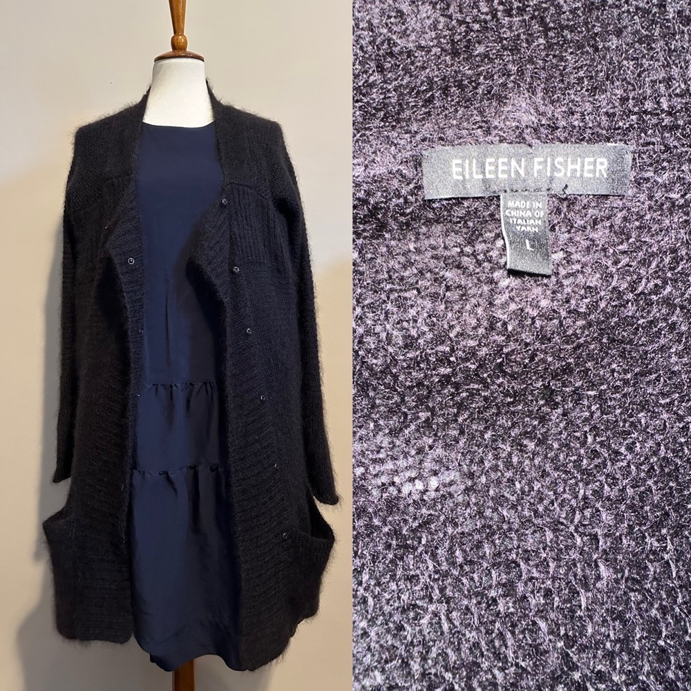 Eileen Fisher Long Mohair Cardigan